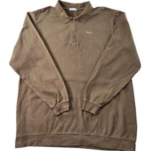 Katin Sweatshirt Mens 2XL Brown Pullover 1/4 Zip Fleece Embroidered Logo Relaxed
